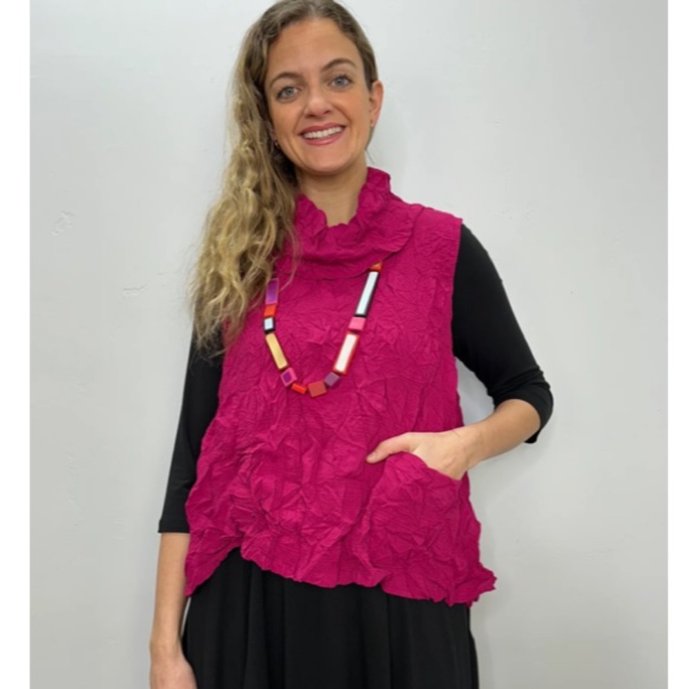 Chalet Vibrant Pink Textured Sleeveless Blouse Sz: 1X - Picture 3 of 15